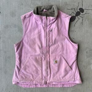 Vintage Y2K Carhartt WOMENS WV001 pink work wear vest